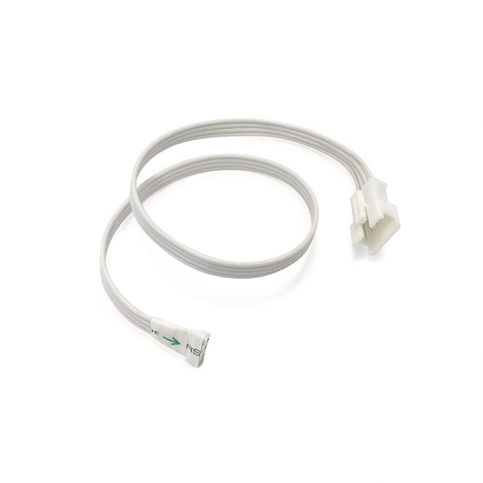 Nora 12" Power Line Interconnector For 24V Cct Tape Light, White - NARGB-710W