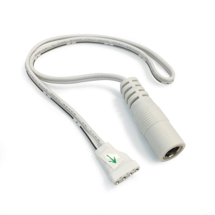 Nora 9" Power Cord/DC Connector for 24V Side-Lit Tape Light, White - NATL-509W