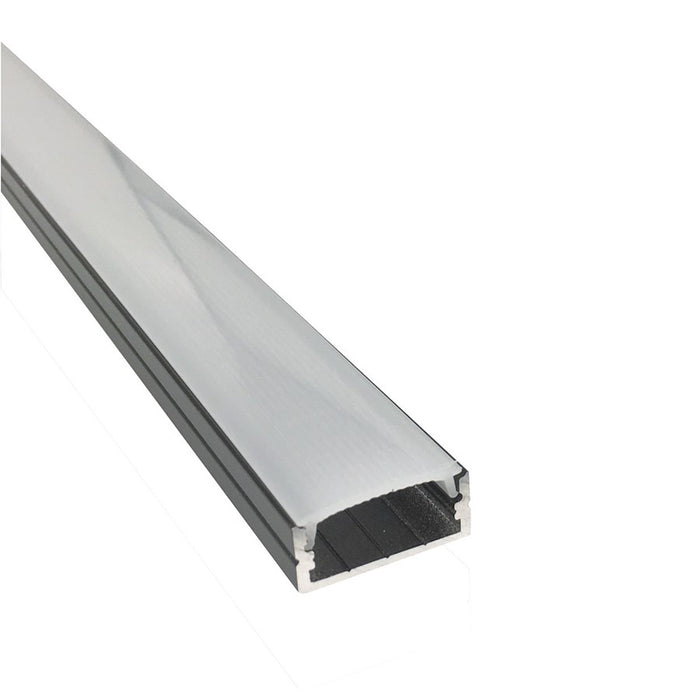 Nora 4-Ft Shallow Channel, BK (Plastic Diffuser/End Caps Included) - NATL-C24B