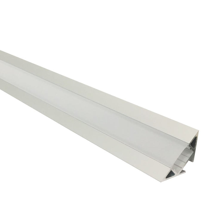 Nora 4-Ft Corner Channel, AL/Plastic Diffuser/End Caps Included - NATL-C28A
