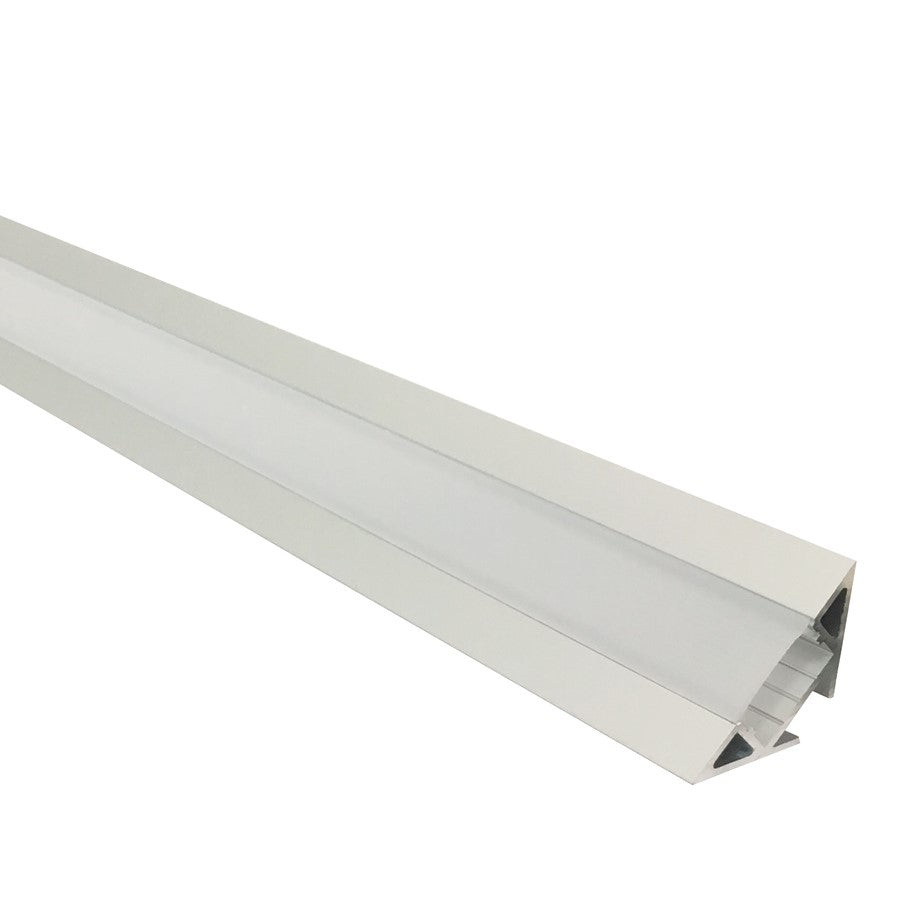 Nora 4-Ft Corner Channel, AL/Plastic Diffuser/End Caps Included - NATL-C28A