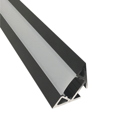 Nora 4-Ft Corner Channel, Black (Plastic Diffuser/End Caps Included) - NATL-C28B