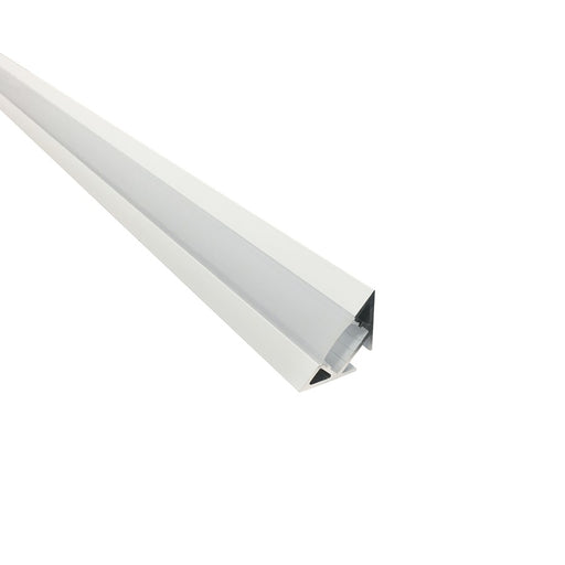 Nora 4-Ft Corner Channel, White (Plastic Diffuser/End Caps Included) - NATL-C28W