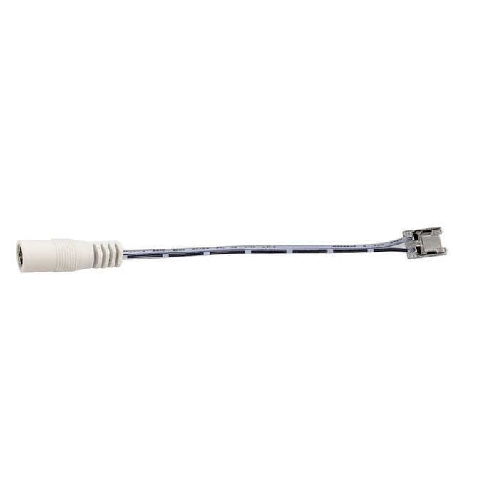 Nora 6" Power Cord/Dc Connector For Cob LED Tape Light, White - NATLCB-708-BC