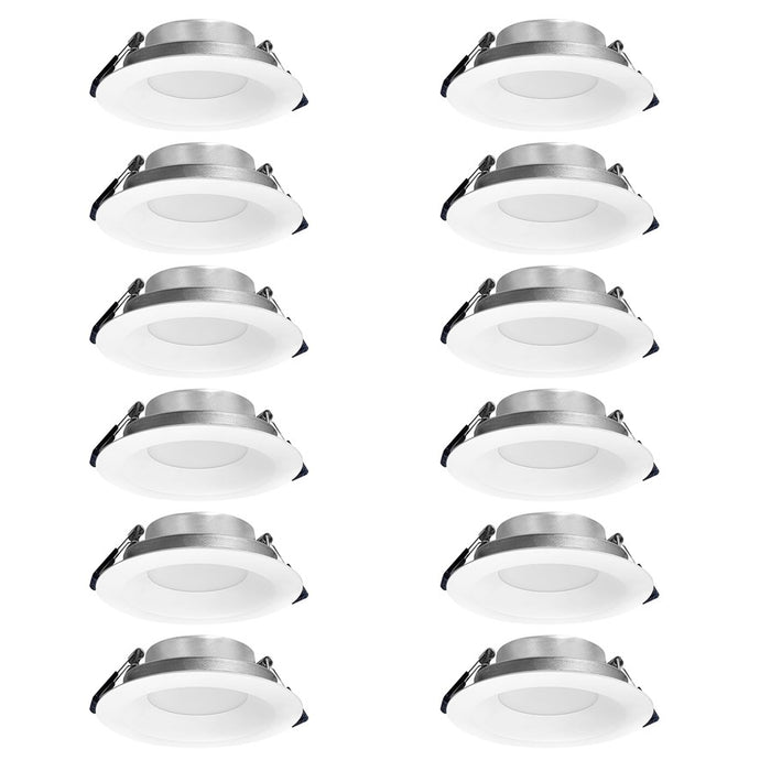 Nora 4" Contractor Canless LED DnLt/Deep Rfl/12-Pack, Wht, MPW