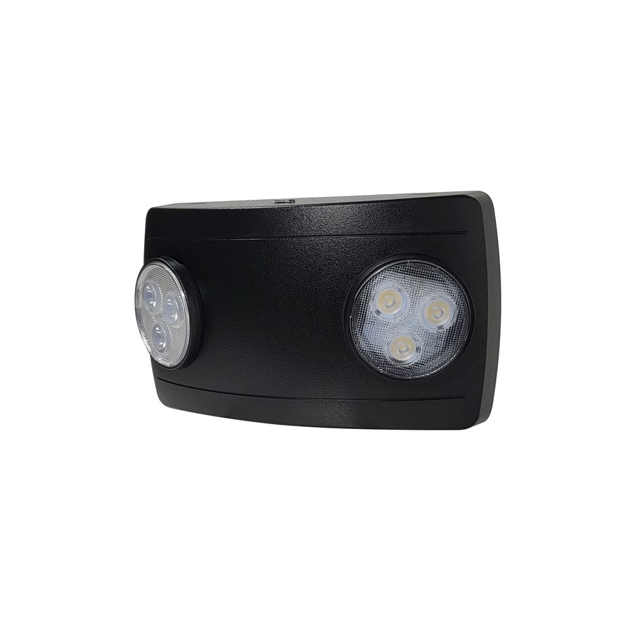 Nora Compact Dual Head LED Emerg Lt, 120/277V, Blk - NE-612LEDB