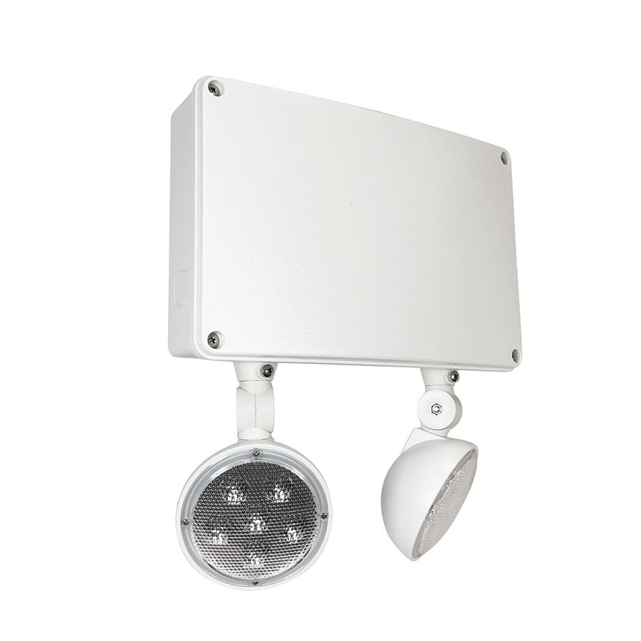 Nora Emergency LED Dual Head Self-Diagnostic/2X2.5W/310Lm/120-277V/WH - NE-970