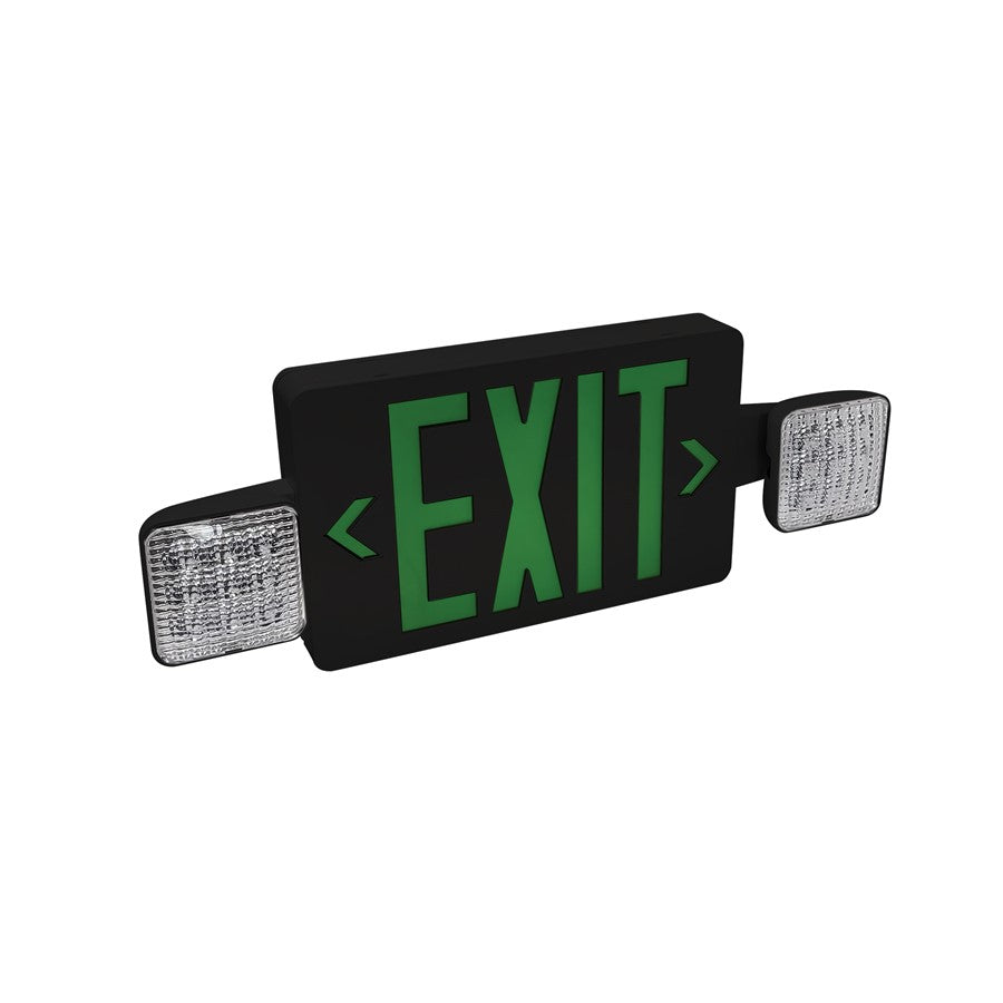 Nora LED Exit/Emerg Adj Heads, Green/Blk Hsg, Blk - NEX-712-LED-GB