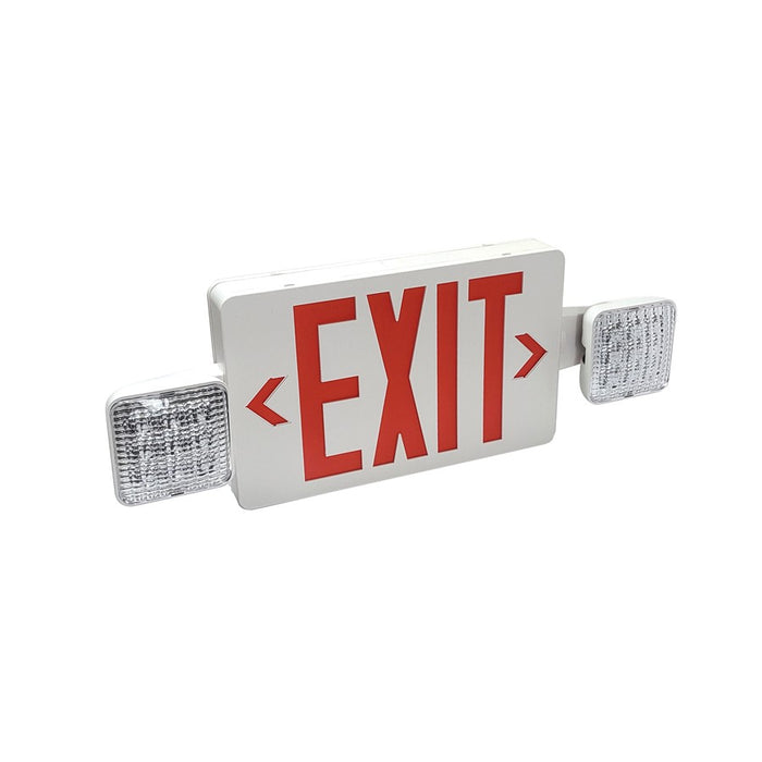Nora LED Exit/Emerg Adj Heads, Red/Wht Hsg, Wht - NEX-712-LED-R