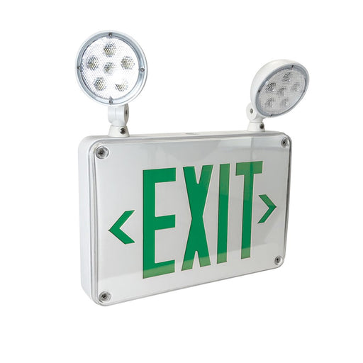 Nora LED Self-Diagnostic Exit/Emergency Sign, WH/Green Letters - NEX-720-LED-G
