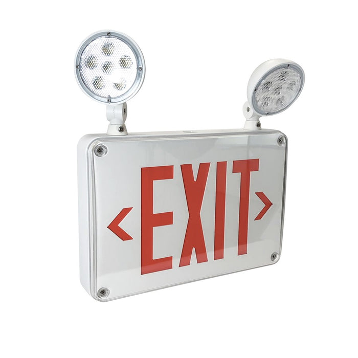 Nora LED Self-Diagnostic Exit/Emergency Sign, WH/Red Letters - NEX-720-LED-R