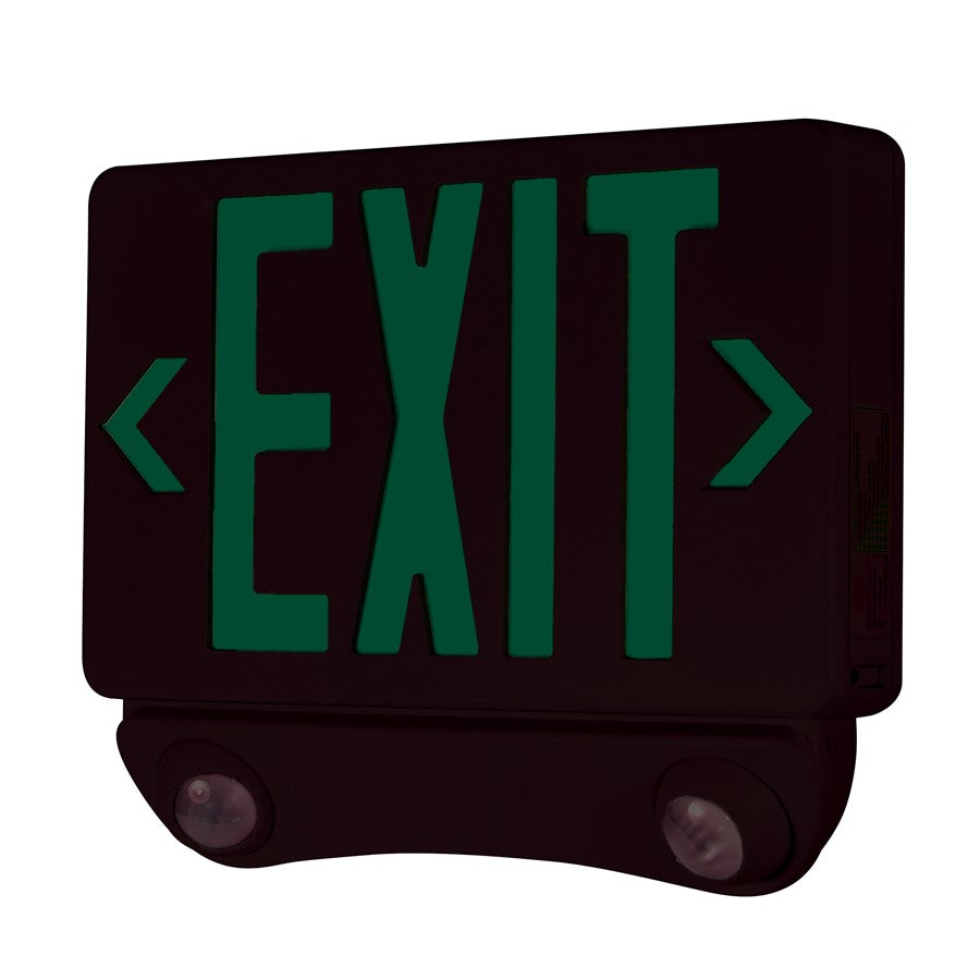 Nora LED Exit/Emergency/Heads, Green Letters/Black Housing - NEX-730-LED-GB