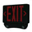 Nora LED Exit/Emergency Combination/Heads, Red Letters/BK - NEX-730-LED-RB