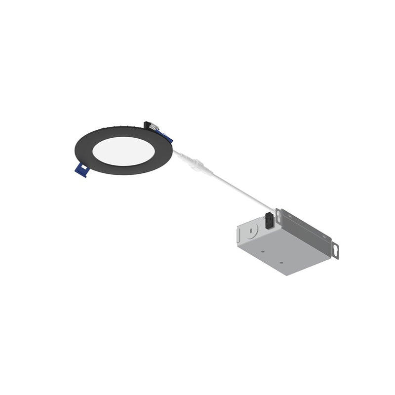 Nora 4" Flat Non-Metallic Can-Less LED Downlight/700Lm/10W/Black - NFLAT-R4TWB