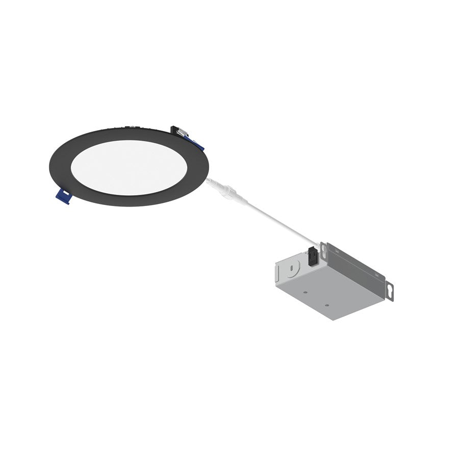 Nora 6" Flat Non-Metallic Can-Less LED Downlight, 1050Lm/13.5W/BK - NFLAT-R6TWB