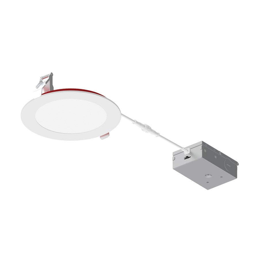 Nora 6" Fire Rated Canless Flat LED DnLt, Wht, MPW - NFRC-R6W1TWMPW