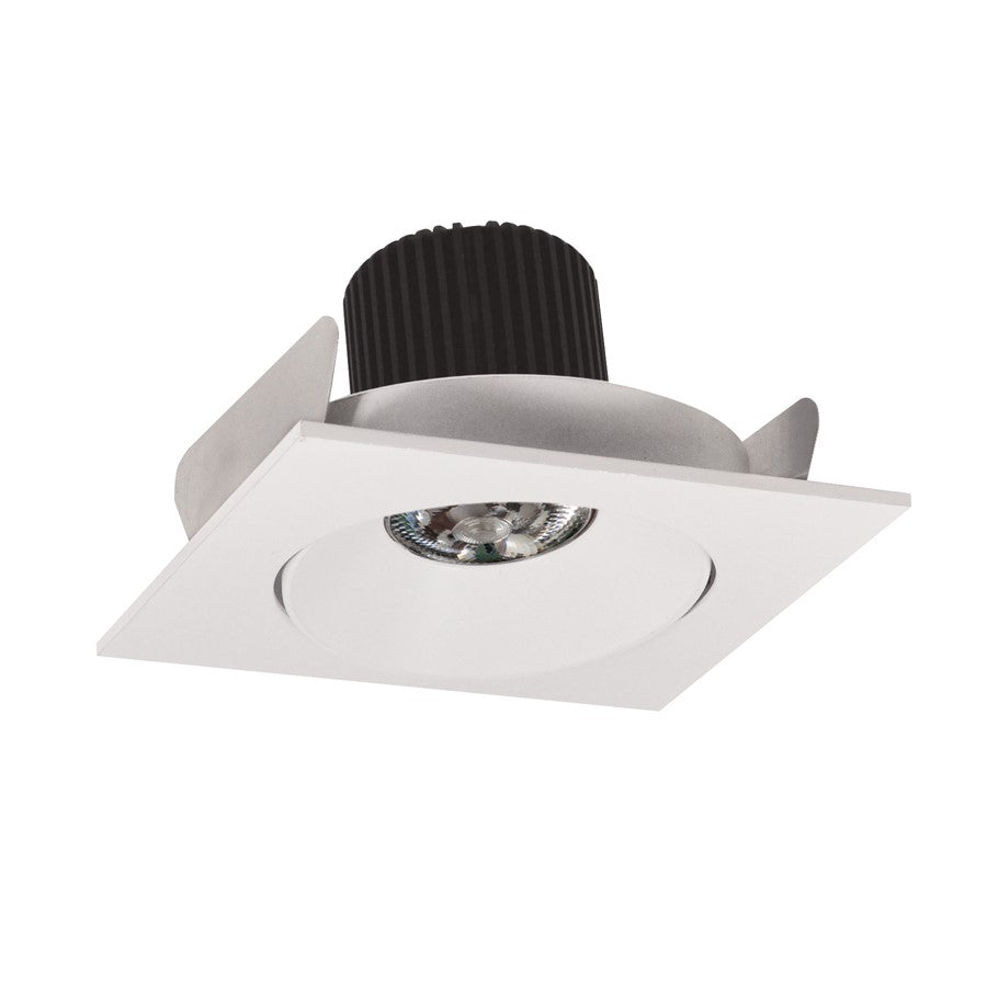 Nora 4" Iolite LED Sq Adj Cone Rfl, 10°, 2700K, Wh Rfl/Wh Flg - NIO-4SC27QWW