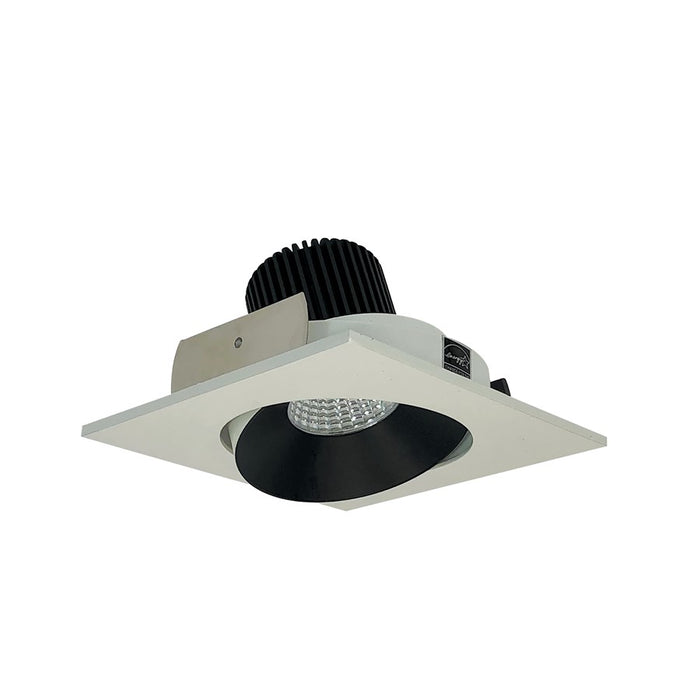 Nora 4" Iolite LED SQ Cone Reflector, 14W/3000K, BK/WH Flange - NIO-4SC30XBW-10