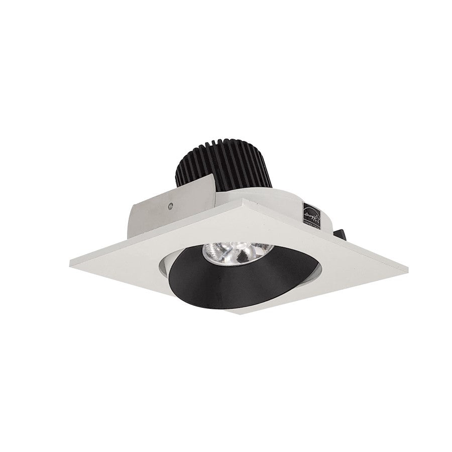 Nora 4" Iolite LED Sq Adj Cone Rfl, 10°, 3500K, Blk Rfl/Wh Flg - NIO-4SC35QBW