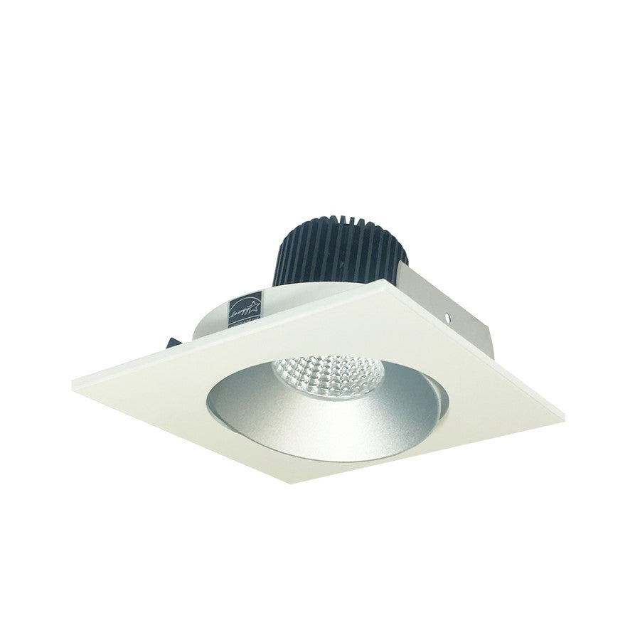 Nora 4" Iolite LED Sq Adj Cone, 3500K 1000lm Haze Rfl/Wh Flg - NIO-4SC35XHW-10