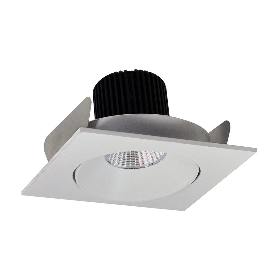 Nora 4" Iolite LED Sq Adj Cone Rfl, 3500K, Wh Rfl/Wh Flg - NIO-4SC35XWW-10