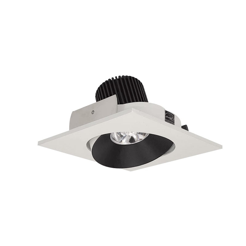 Nora 4" Iolite LED Sq Adj Cone Rfl, 10°, 4000K, Blk Rfl/Wh Flg - NIO-4SC40QBW