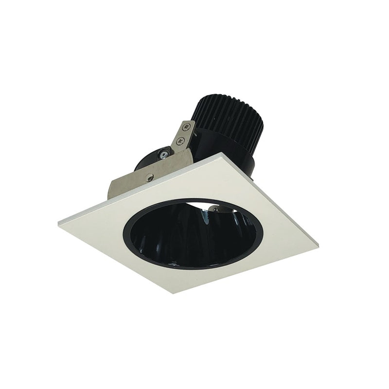 Nora 4" Iolite LED Sq Adj Rfl/Rnd Ap, 10°, 2700K, Blk Rfl/Wh Flg - NIO-4SD27QBW