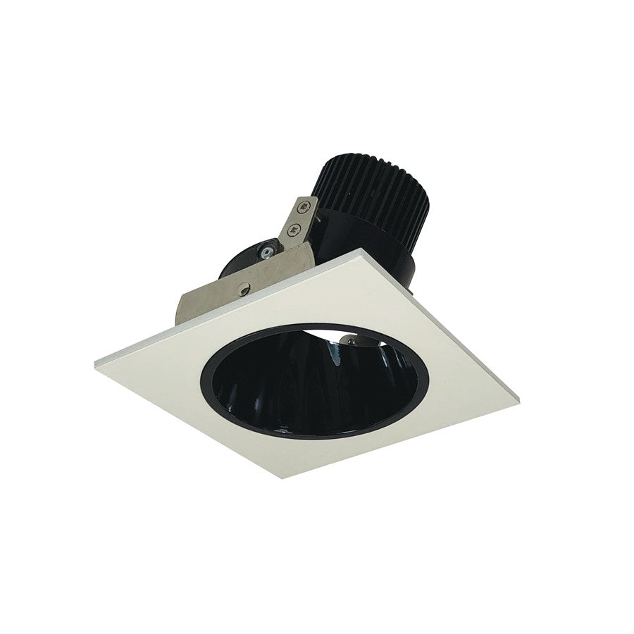 Nora 4" Iolite LED Sq Adj Rfl/Rnd Ap, 5000K 800lm Blk Rfl/Wh Flg - NIO-4SD50XBW