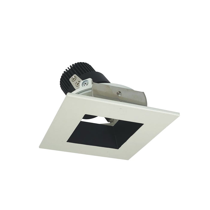 Nora 4" Iolite LED Sq Adj Rfl/Sq, Comfort Dim, Blk Rfl/Wh Flg - NIO-4SDSQCDXBW