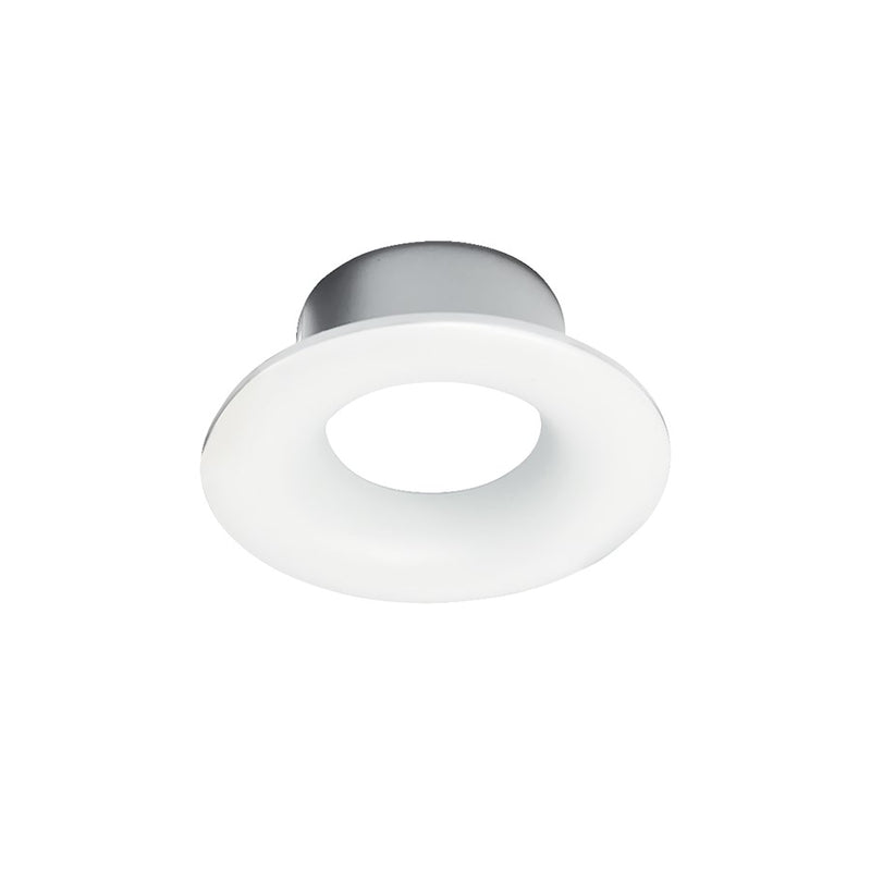 Nora Lighting 1" Iolite Can-Less Round Bullnose Trim, Matte White - NIOC-1RNBMPW