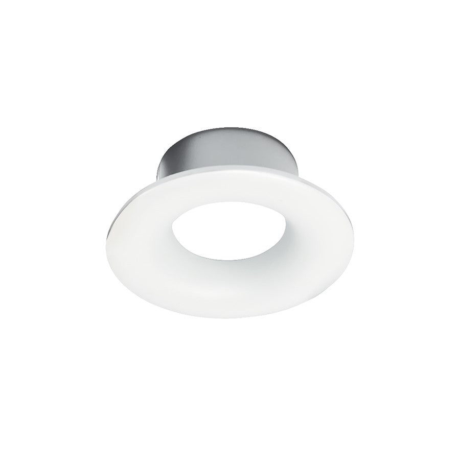 Nora Lighting 1" Iolite Can-Less Round Bullnose Trim, Matte White - NIOC-1RNBMPW