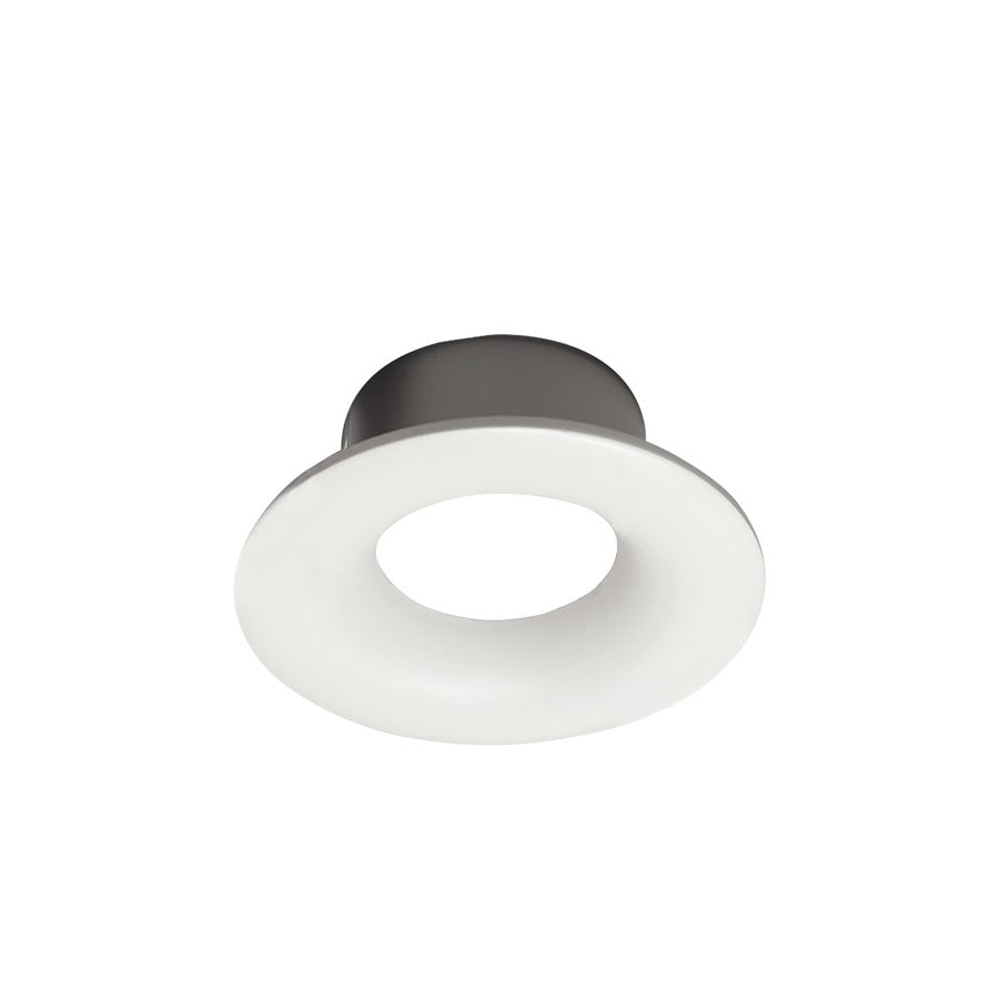 Nora Lighting 1" Iolite Can-Less Round Bullnose Trim, White - NIOC-1RNBWW