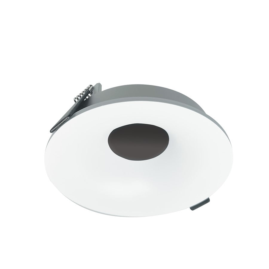 Nora Lighting 4" Iolite Can-Less Round Bullnose Trim, Matte White - NIOC-4RNBMPW