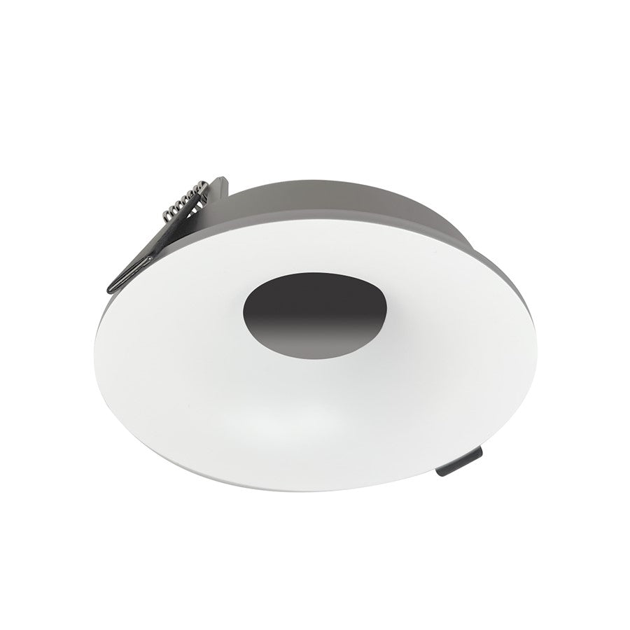 Nora Lighting 4" Iolite Can-Less Round Bullnose Trim, White - NIOC-4RNBWW