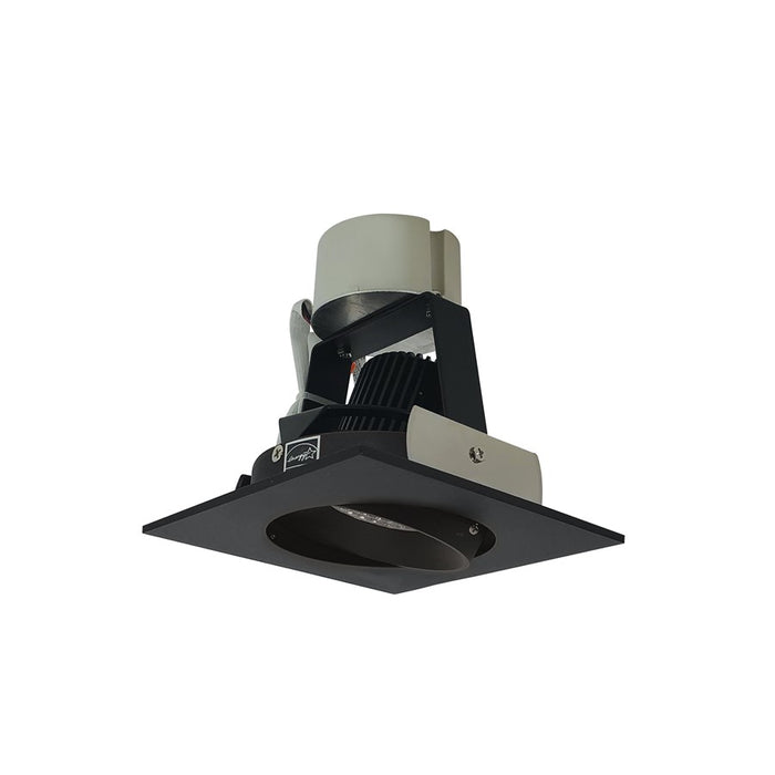 Nora 4" Iolite LED Sq Adj Cone, Blk, 2700K, Blk Rfl/Blk Flg - NIR-4SC27XBB-10