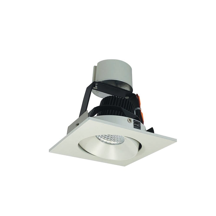 Nora 4" Iolite LED Sq Adj Cone, Wht, 2700K, Wh Rfl/Wh Flg - NIR-4SC27XWW-10