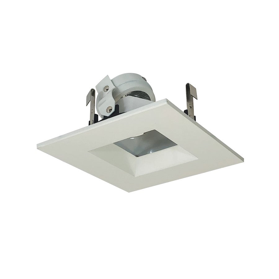 Nora Lighting 4"Square Trim Regress, Adj, Wh Ref, Wh - NL-4857WW