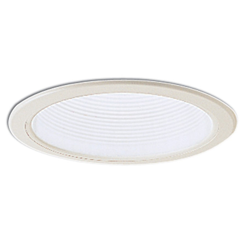 Nora 6" Stepped Baffle Trim/Plastic Ring, White/White - NL-610W