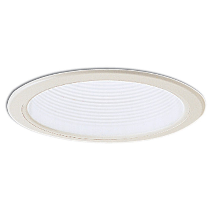 Nora 6" Stepped Baffle Trim/Plastic Ring, White/White - NL-610W