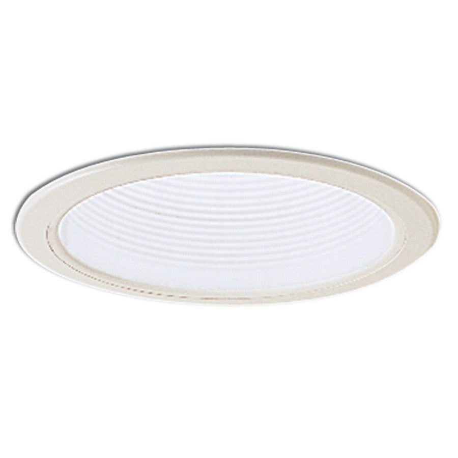 Nora 6" Stepped Baffle Trim/Plastic Ring, White/White - NL-610W