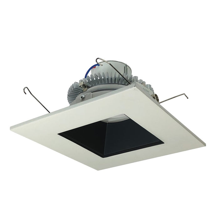 Nora 6" CC SQ Retro Ref/SQ Aper, 12W/4000K, BK/WH FL - NLCBC2-65640BW-10