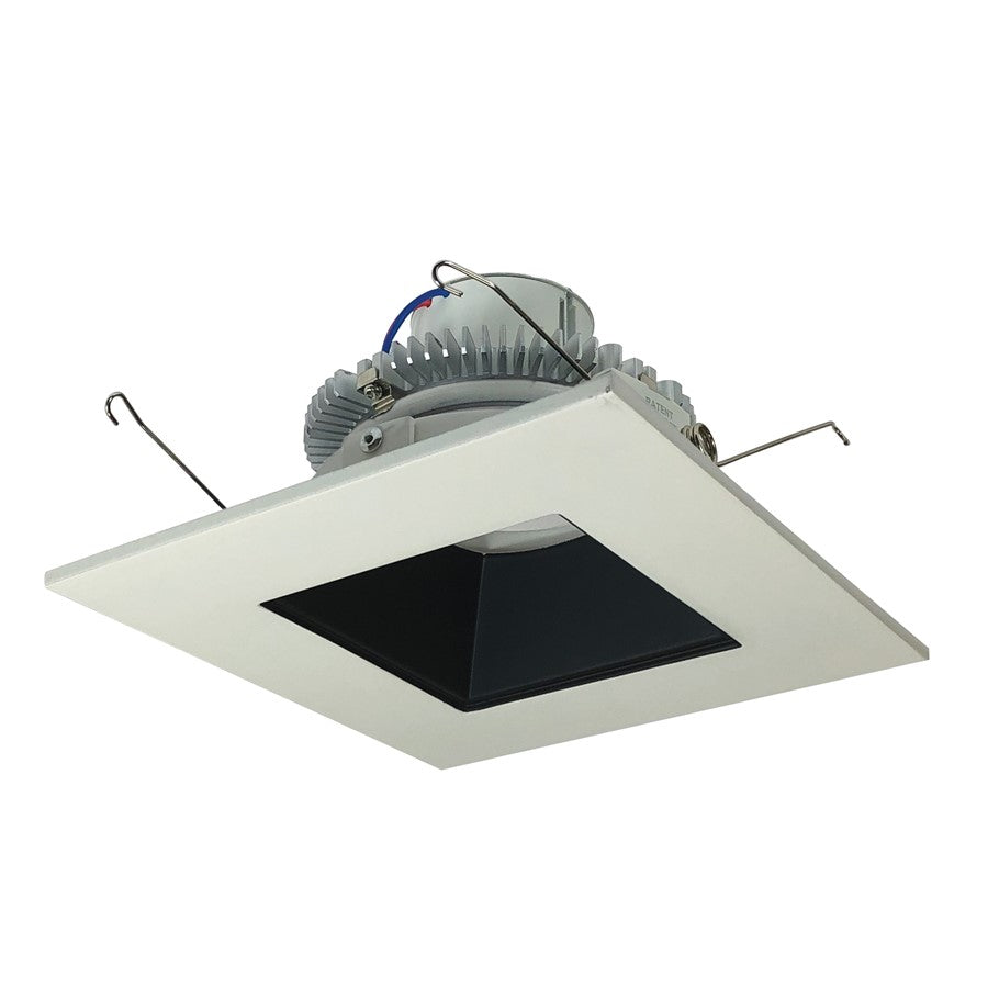 Nora 6" CC SQ Retro Ref/SQ Aper, 12W/4000K, BK/WH FL - NLCBC2-65640BW-10