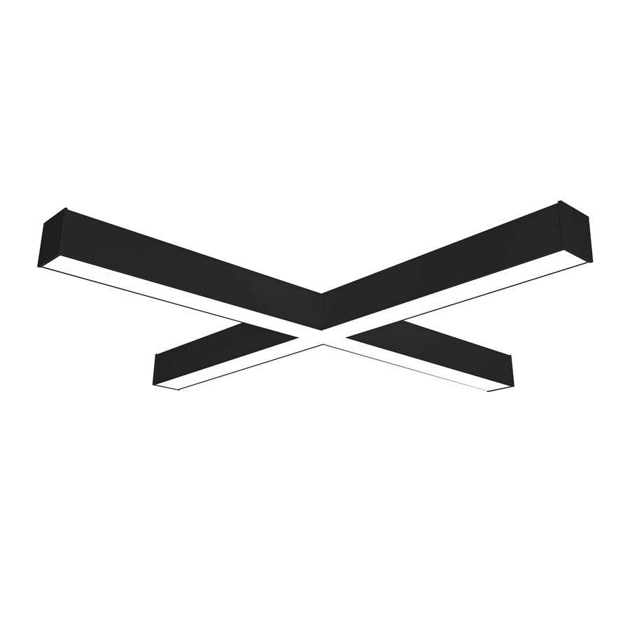 Nora "X" Shaped L-Line LED Direct Lin/Selectable Wattage/CCT/BK - NLINSW-X334B