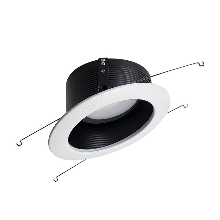 Nora 6" Sloped LED Retro Bfl, Blk, Blk Baffle Rfl/Wht Flg - NLRS-612L1TWB
