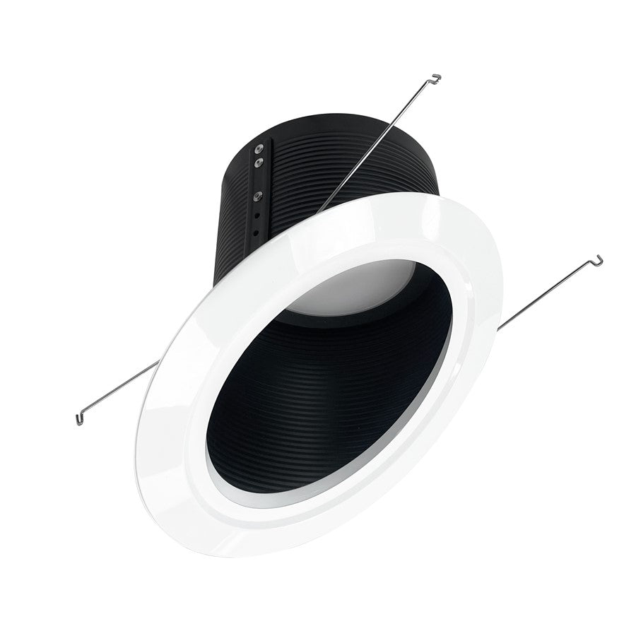 Nora 6" Super Sloped LED Retro Baffle/16W/3000K, BK/WH FL - NLRS-6S12L130B
