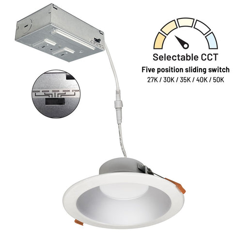 Nora 6" Theia LED Downlight, 1400Lm/15W/Haze/White