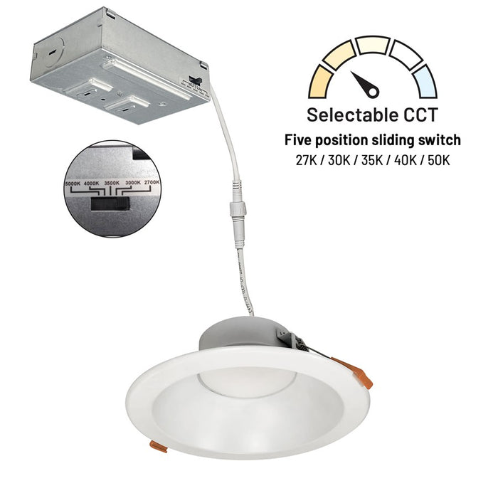 Nora 6" Theia LED Downlight, 120-277V 0-10V/White