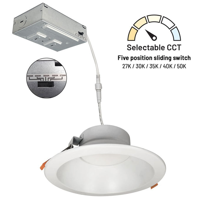Nora 8" Theia LED Downlight/Selectable CCT/2100Lm/22W/White