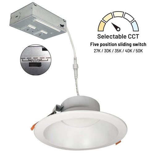 Nora 8" Theia LED Downlight, 120-277V 0-10V/White