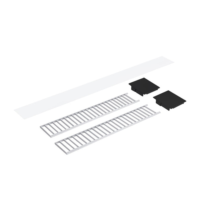 Nora Louver Set NLUD-2334, Alum Louver, Blk, Alum/Blk End Caps - NLUD-2LOUVAB
